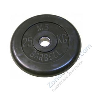 Диск обрезиненый черный MB Barbell MB31-25 d-31мм 25кг