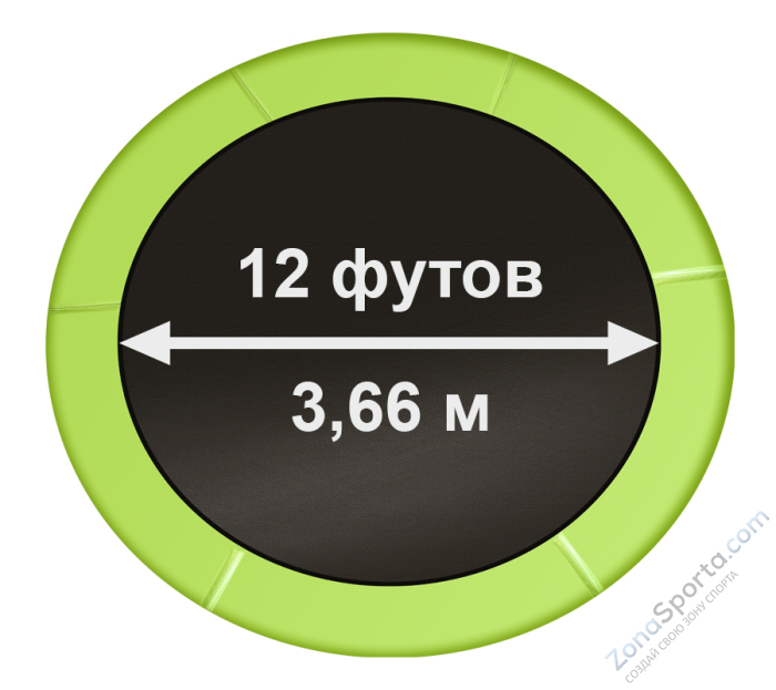Батут Arland 12FT с внутренней страховочной сеткой и лестницей (Light green) Батут Arland 12FT с внутренней страховочной сеткой и лестницей (Light green)