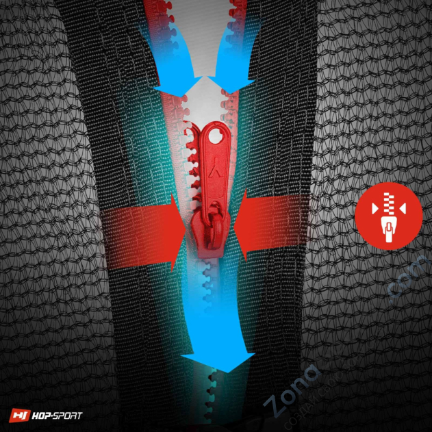 Батут Atlas Sport 312 см - 10ft Basic (3 ноги) с внешней сеткой и лестницей Blue