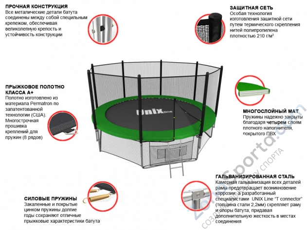 Батут Unix line 14 ft outside (Green) Батут Unix line 14 ft outside (Green)