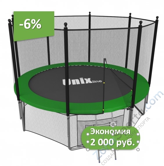 Батут Unix line 14 ft outside (Green)