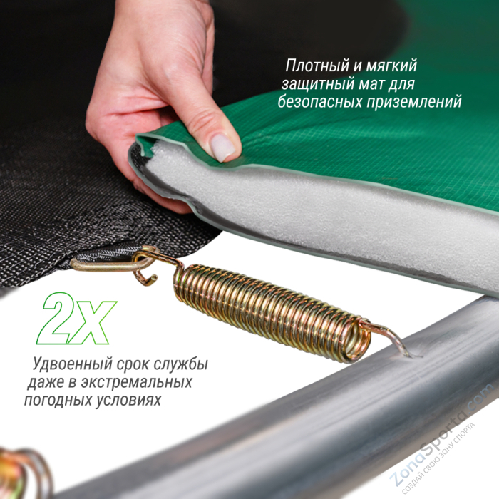 Батут Unix Line Supreme Basic 16 ft (green)