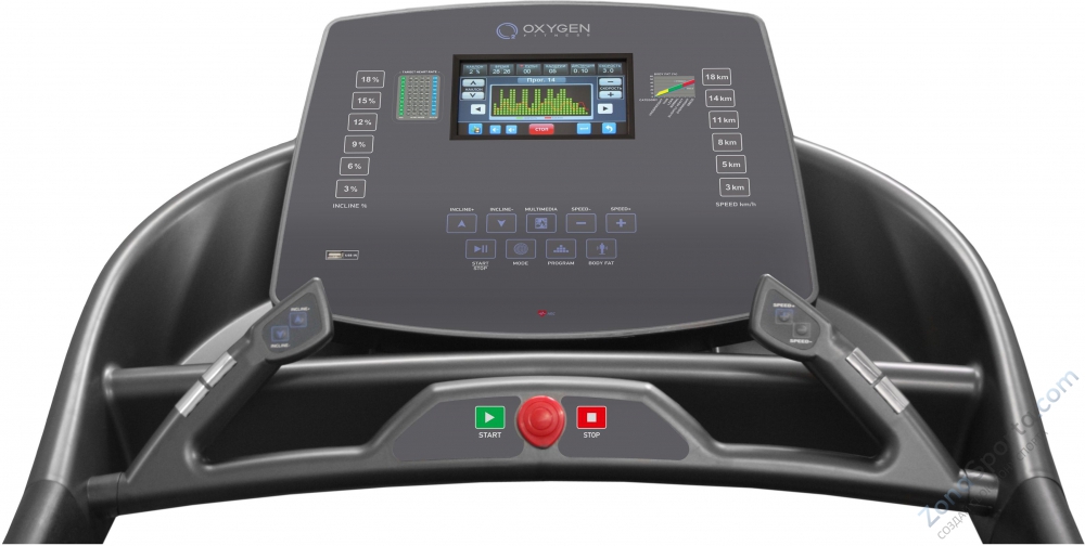 Беговая дорожка Oxygen Plasma III LC TFT HRC Беговая дорожка Oxygen Plasma III LC TFT HRC