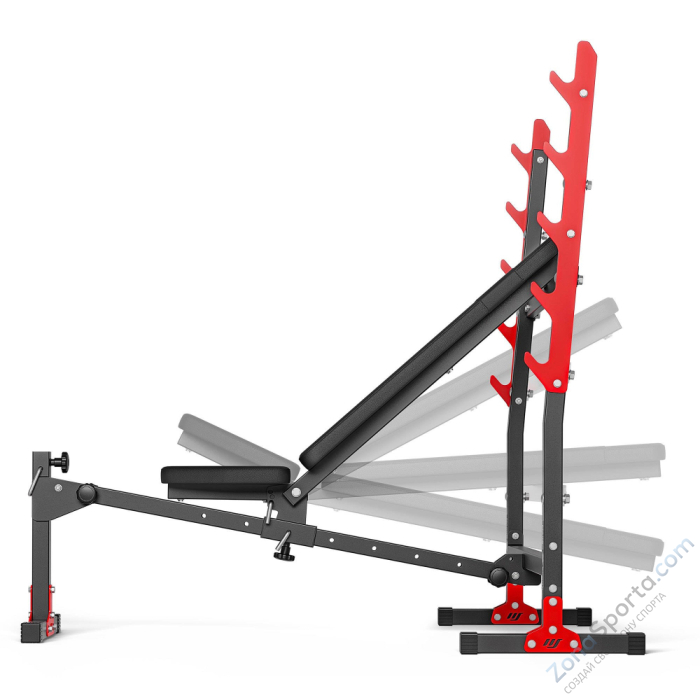 Cкамья для жима лежа с регулируемым углом наклона, с отрицательным углом наклона Marbo Sport MH-L107 2.0 Cкамья для жима лежа с регулируемым углом наклона, с отрицательным углом наклона Marbo Sport MH-L107 2.0