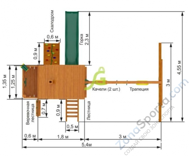 Деревянная детская площадка для дачи Igragrad Шато (Домик) Деревянная детская площадка для дачи Igragrad Шато (Домик)