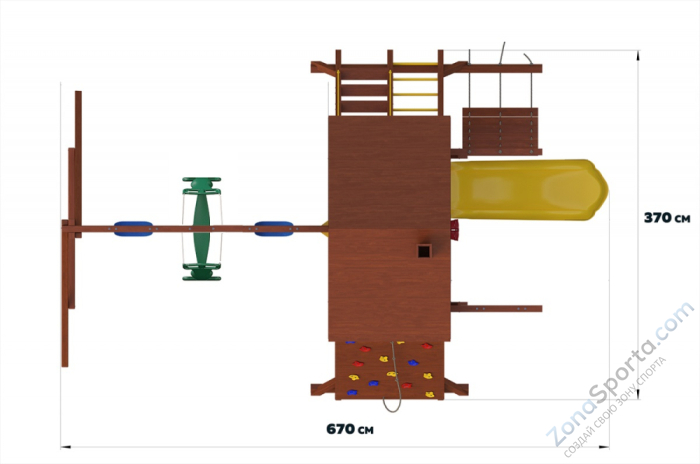 Детский игровой комплекс SunriseStar с деревянной крышей Детский игровой комплекс SunriseStar с деревянной крышей