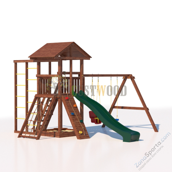 Детская деревянная игровая площадка для улицы дачи CustWood Active 6 Детская деревянная игровая площадка для улицы дачи CustWood Active 6