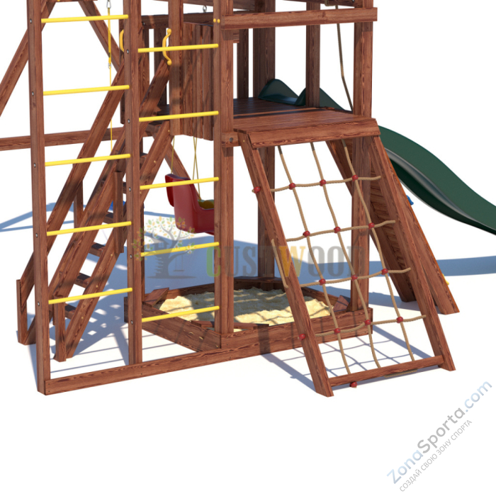 Детская деревянная игровая площадка для улицы дачи CustWood Active 6 Детская деревянная игровая площадка для улицы дачи CustWood Active 6