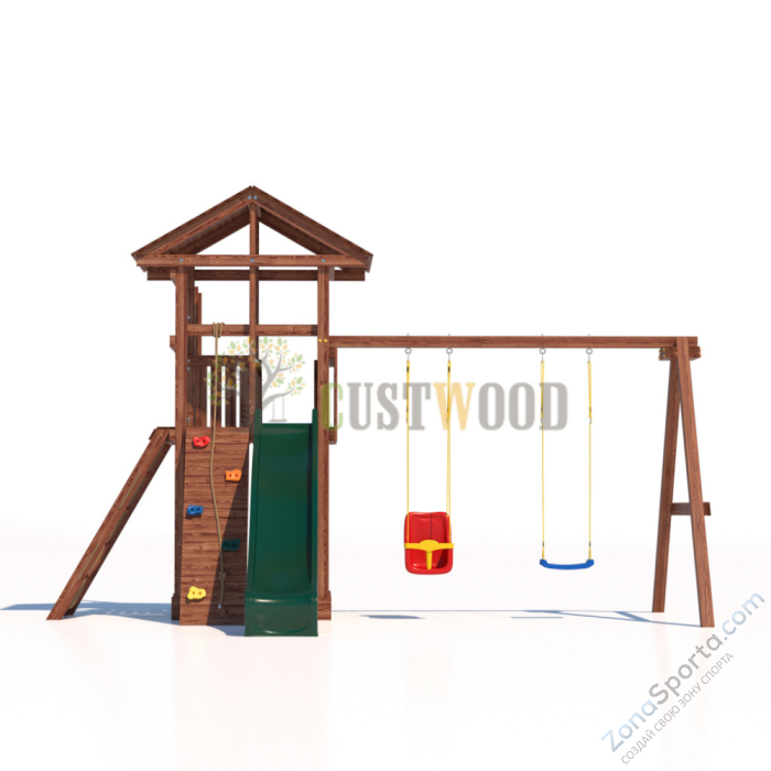 Детская деревянная игровая площадка для улицы дачи CustWood Active 6 Детская деревянная игровая площадка для улицы дачи CustWood Active 6