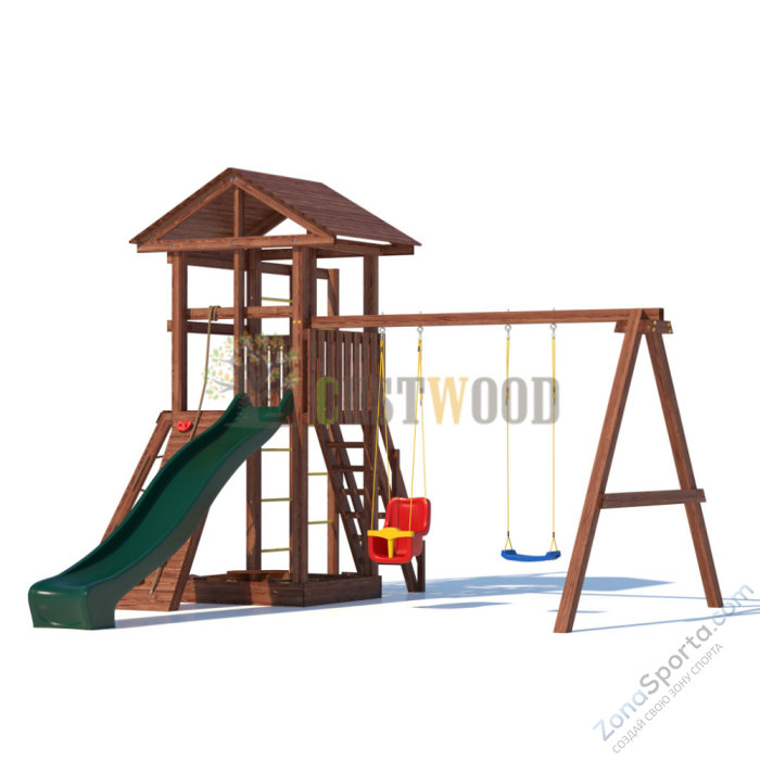 Детская деревянная игровая площадка для улицы дачи CustWood Active 6 Детская деревянная игровая площадка для улицы дачи CustWood Active 6