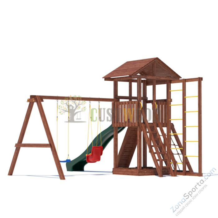 Детская деревянная игровая площадка для улицы дачи CustWood Active 6 Детская деревянная игровая площадка для улицы дачи CustWood Active 6