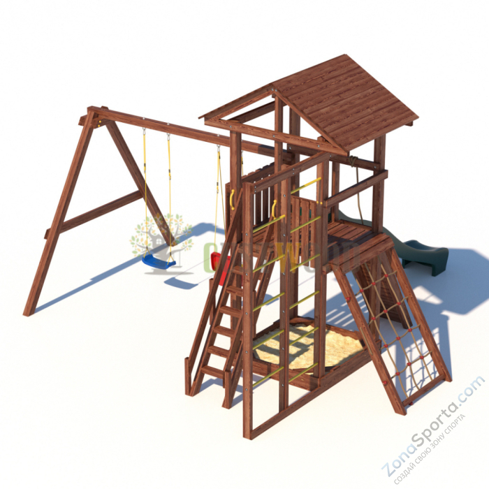 Детская деревянная игровая площадка для улицы дачи CustWood Active 6 Детская деревянная игровая площадка для улицы дачи CustWood Active 6