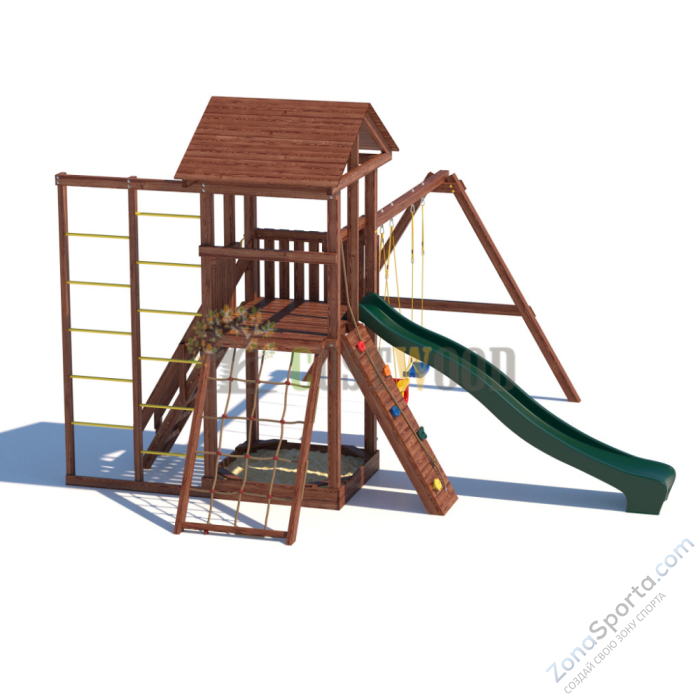 Детская деревянная игровая площадка для улицы дачи CustWood Active 6 Детская деревянная игровая площадка для улицы дачи CustWood Active 6