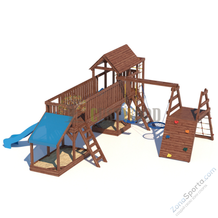 Детская деревянная игровая площадка для улицы дачи CustWood Scout SC12 Детская деревянная игровая площадка для улицы дачи CustWood Scout SC12