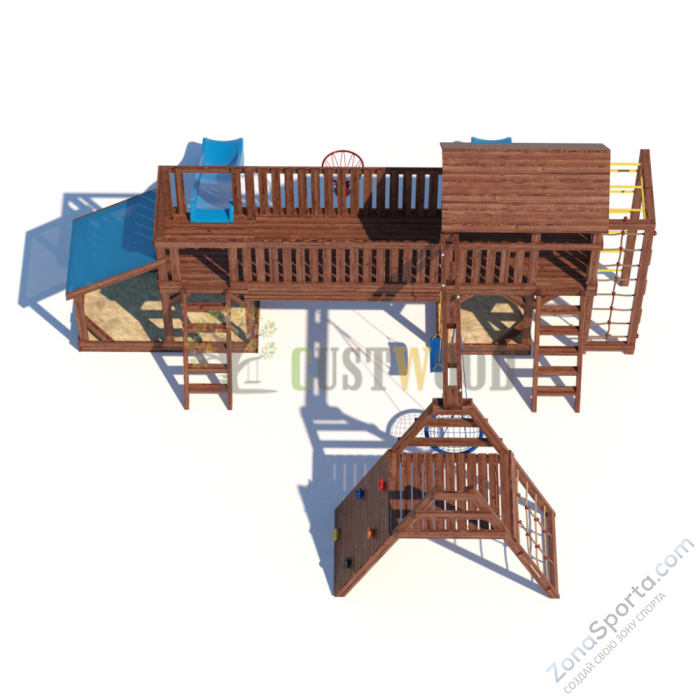 Детская деревянная игровая площадка для улицы дачи CustWood Scout SC12 Детская деревянная игровая площадка для улицы дачи CustWood Scout SC12