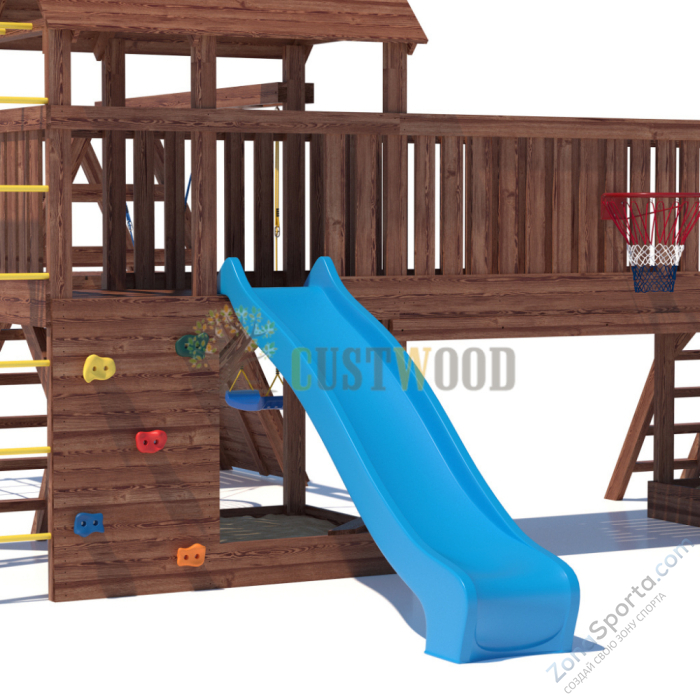 Детская деревянная игровая площадка для улицы дачи CustWood Scout SC12 Детская деревянная игровая площадка для улицы дачи CustWood Scout SC12