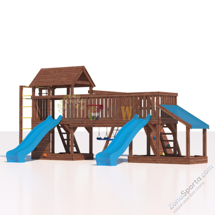 Детская деревянная игровая площадка для улицы дачи CustWood Scout SC12 Детская деревянная игровая площадка для улицы дачи CustWood Scout SC12