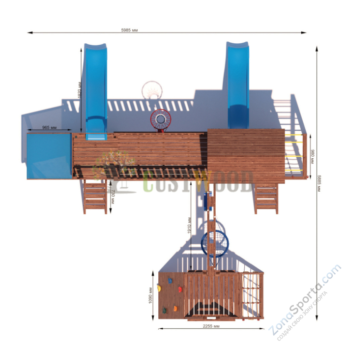 Детская деревянная игровая площадка для улицы дачи CustWood Scout SC12 Детская деревянная игровая площадка для улицы дачи CustWood Scout SC12
