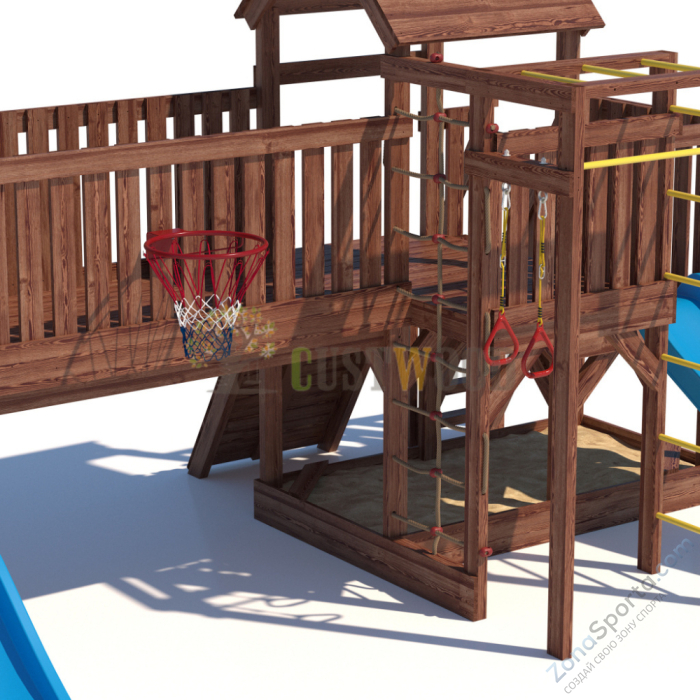 Детская деревянная игровая площадка для улицы дачи CustWood Scout SC13 Детская деревянная игровая площадка для улицы дачи CustWood Scout SC13