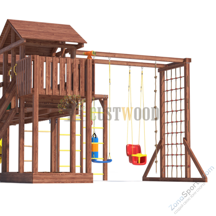 Детская деревянная игровая площадка для улицы дачи CustWood Active 14 Детская деревянная игровая площадка для улицы дачи CustWood Active 14