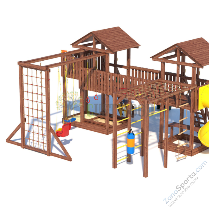 Детская деревянная игровая площадка для улицы дачи CustWood Active 14 Детская деревянная игровая площадка для улицы дачи CustWood Active 14