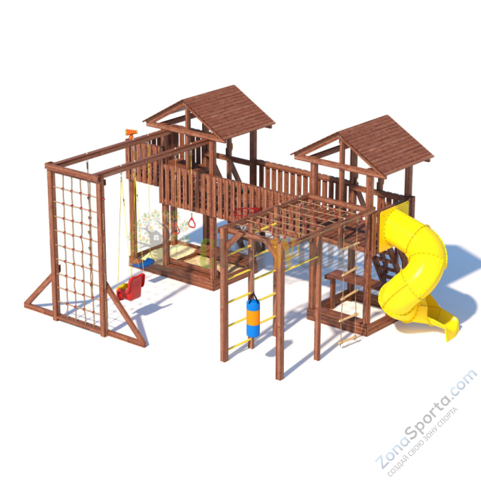Детская деревянная игровая площадка для улицы дачи CustWood Active 14 Детская деревянная игровая площадка для улицы дачи CustWood Active 14