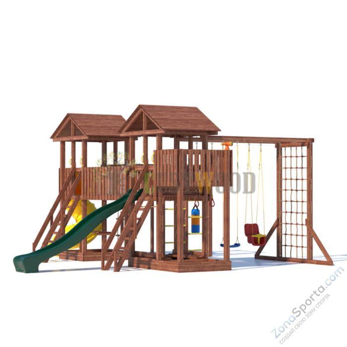 Детская деревянная игровая площадка для улицы дачи CustWood Active 14 Детская деревянная игровая площадка для улицы дачи CustWood Active 14