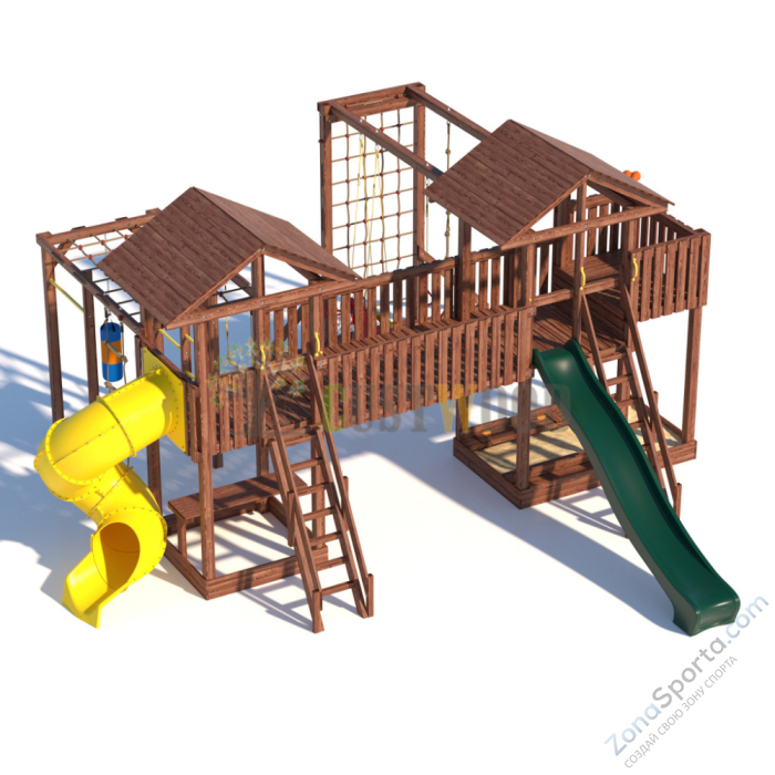 Детская деревянная игровая площадка для улицы дачи CustWood Active 14 Детская деревянная игровая площадка для улицы дачи CustWood Active 14