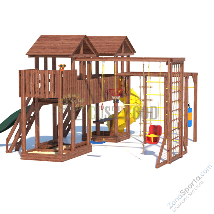 Детская деревянная игровая площадка для улицы дачи CustWood Active 14 Детская деревянная игровая площадка для улицы дачи CustWood Active 14