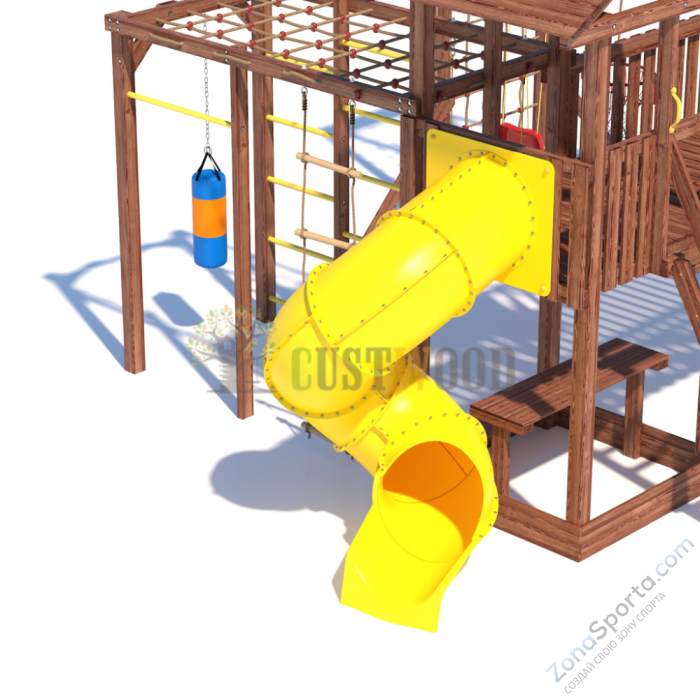 Детская деревянная игровая площадка для улицы дачи CustWood Active 14 Детская деревянная игровая площадка для улицы дачи CustWood Active 14