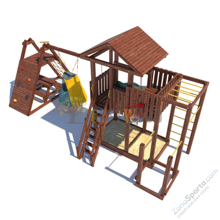 Детская деревянная игровая площадка для улицы дачи CustWood Active 2 Детская деревянная игровая площадка для улицы дачи CustWood Active 2