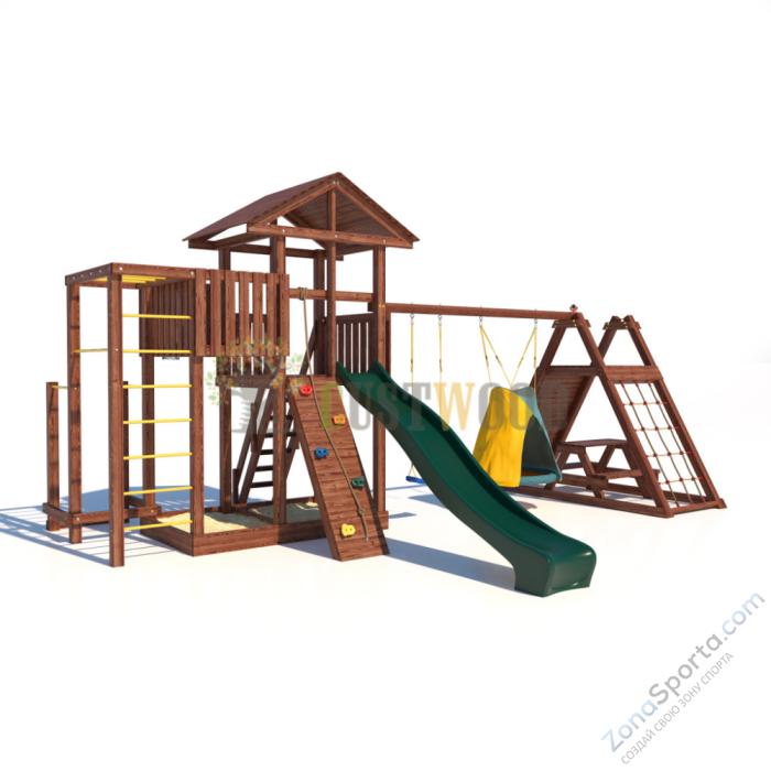 Детская деревянная игровая площадка для улицы дачи CustWood Active 2 Детская деревянная игровая площадка для улицы дачи CustWood Active 2