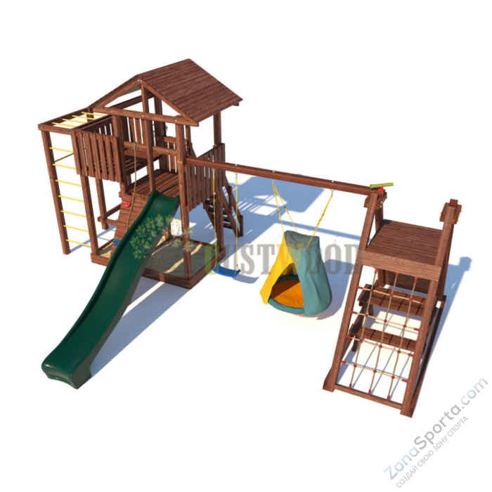 Детская деревянная игровая площадка для улицы дачи CustWood Active 2 Детская деревянная игровая площадка для улицы дачи CustWood Active 2