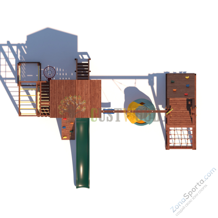 Детская деревянная игровая площадка для улицы дачи CustWood Active 2 Детская деревянная игровая площадка для улицы дачи CustWood Active 2
