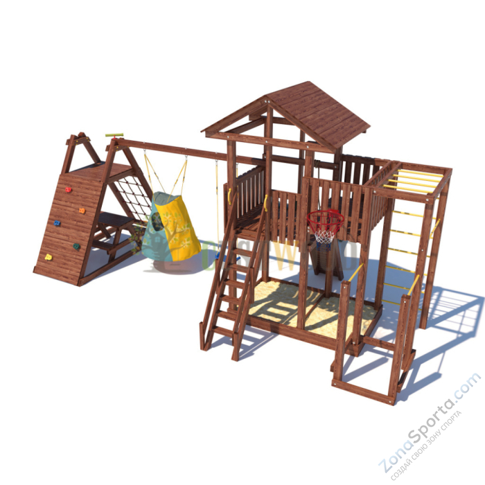 Детская деревянная игровая площадка для улицы дачи CustWood Active 2 Детская деревянная игровая площадка для улицы дачи CustWood Active 2