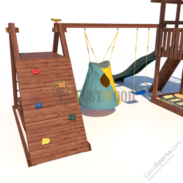 Детская деревянная игровая площадка для улицы дачи CustWood Active 2 Детская деревянная игровая площадка для улицы дачи CustWood Active 2