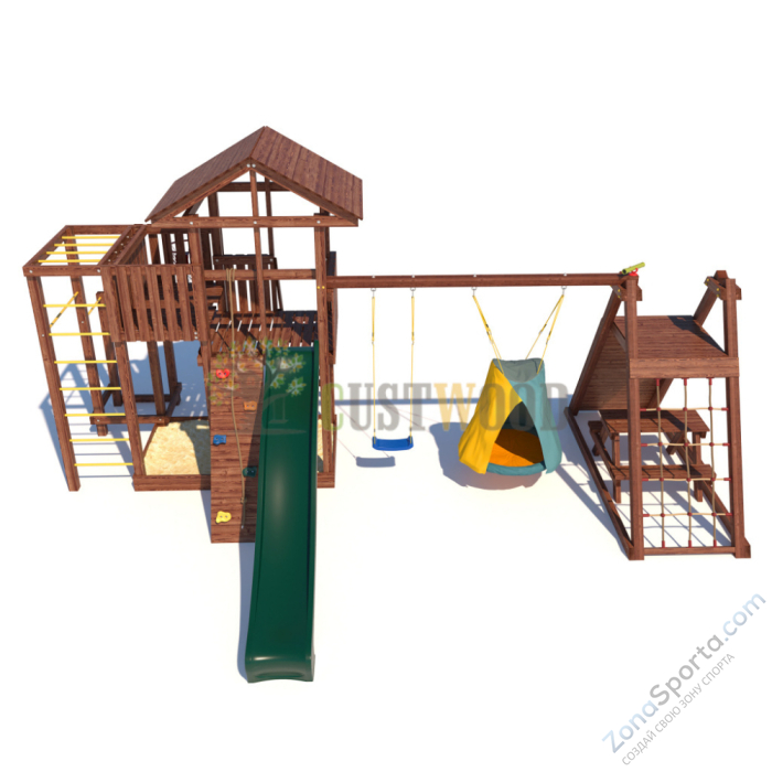 Детская деревянная игровая площадка для улицы дачи CustWood Active 2 Детская деревянная игровая площадка для улицы дачи CustWood Active 2