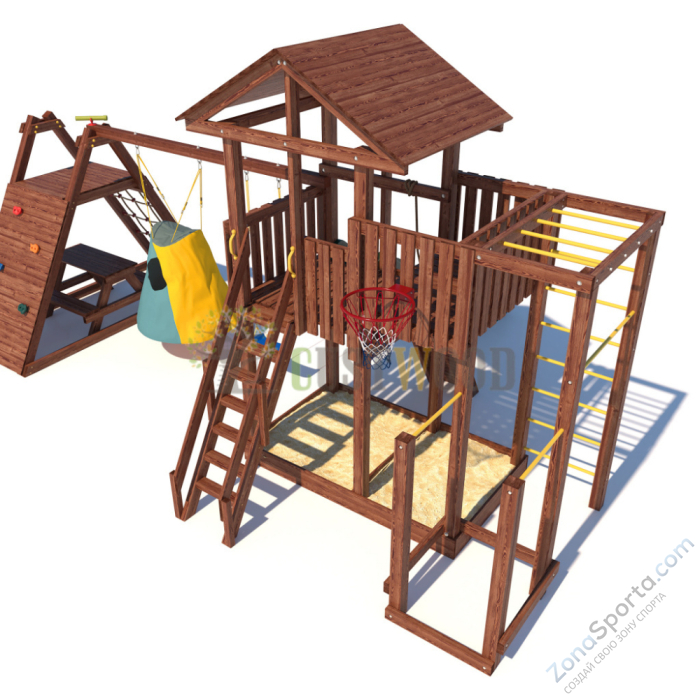 Детская деревянная игровая площадка для улицы дачи CustWood Active 2 Детская деревянная игровая площадка для улицы дачи CustWood Active 2