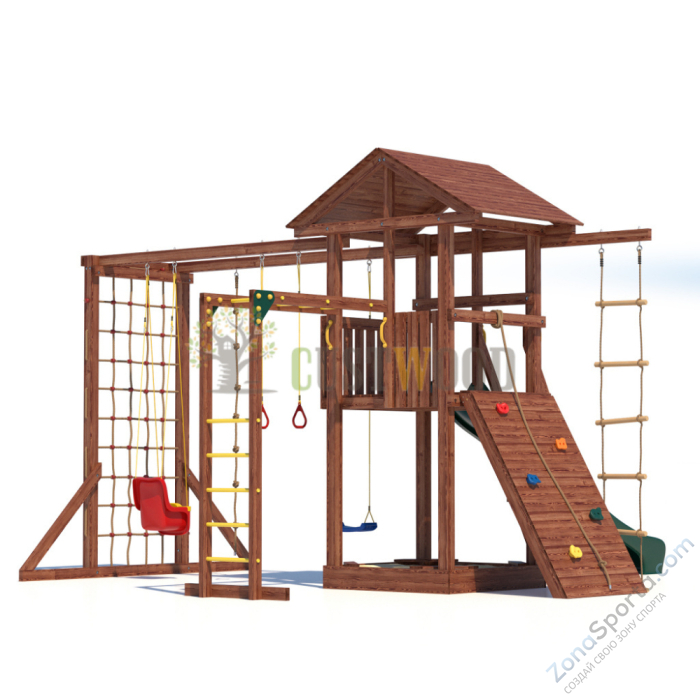 Детская деревянная игровая площадка для улицы дачи CustWood Active 3 Детская деревянная игровая площадка для улицы дачи CustWood Active 3