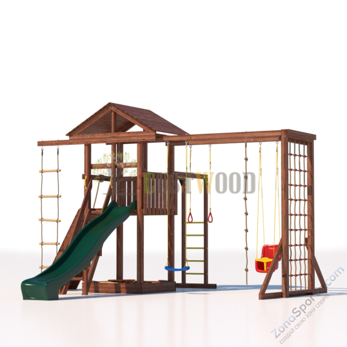Детская деревянная игровая площадка для улицы дачи CustWood Active 3 Детская деревянная игровая площадка для улицы дачи CustWood Active 3