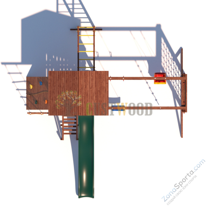 Детская деревянная игровая площадка для улицы дачи CustWood Active 3 Детская деревянная игровая площадка для улицы дачи CustWood Active 3