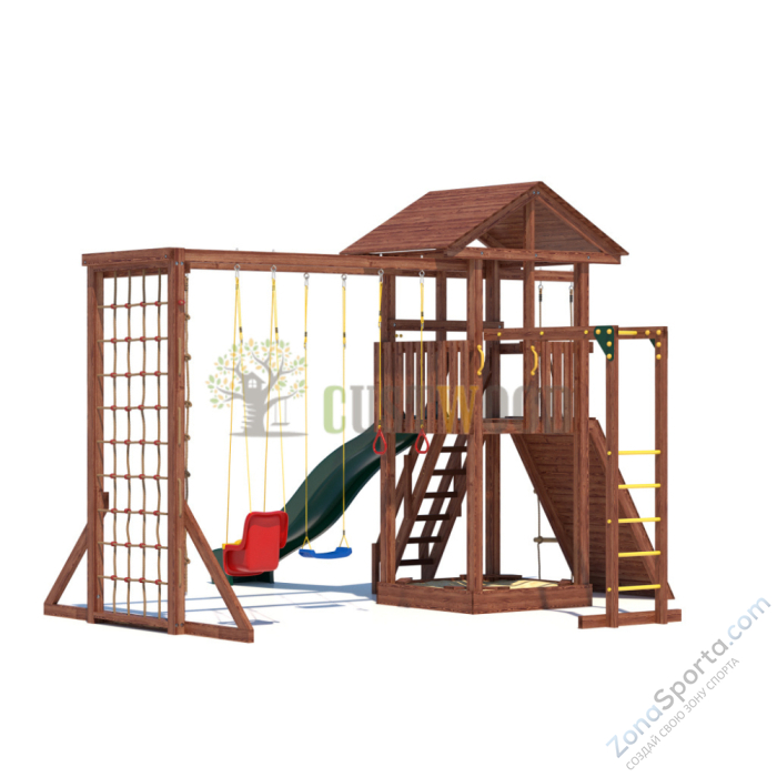 Детская деревянная игровая площадка для улицы дачи CustWood Active 3 Детская деревянная игровая площадка для улицы дачи CustWood Active 3