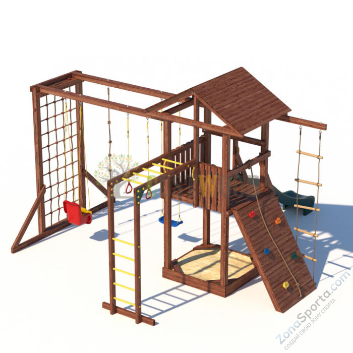 Детская деревянная игровая площадка для улицы дачи CustWood Active 3 Детская деревянная игровая площадка для улицы дачи CustWood Active 3