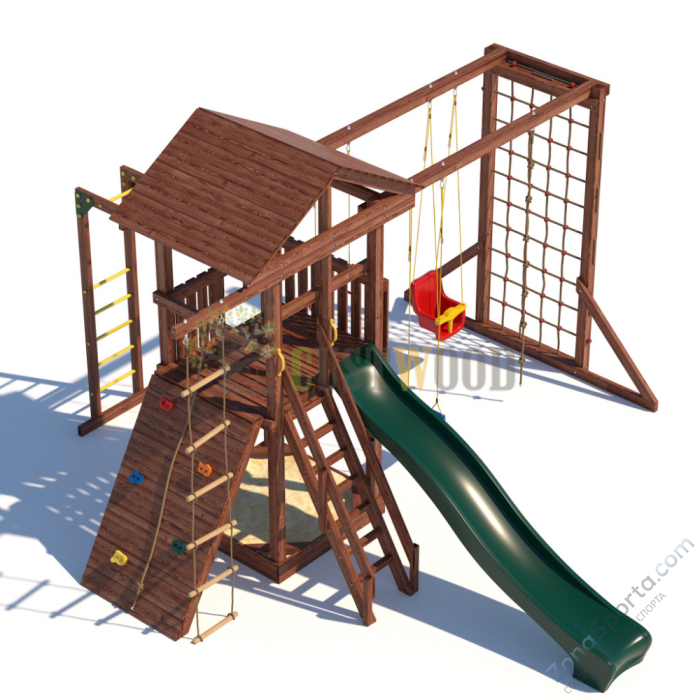 Детская деревянная игровая площадка для улицы дачи CustWood Active 3 Детская деревянная игровая площадка для улицы дачи CustWood Active 3