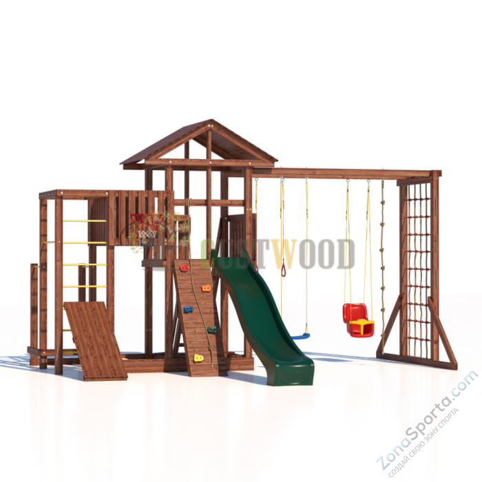 Детская деревянная игровая площадка для улицы дачи CustWood Active 4 Детская деревянная игровая площадка для улицы дачи CustWood Active 4