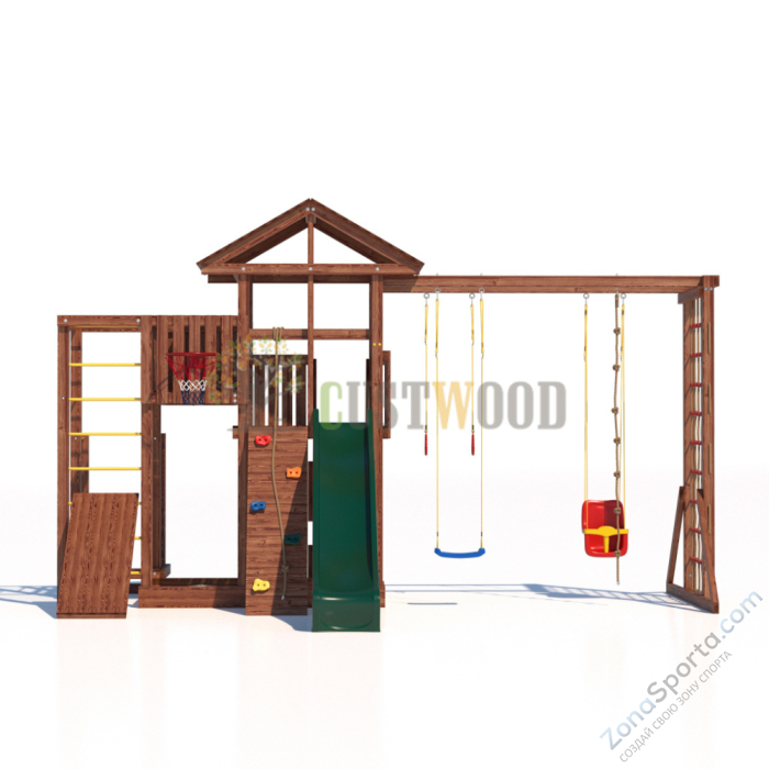Детская деревянная игровая площадка для улицы дачи CustWood Active 4 Детская деревянная игровая площадка для улицы дачи CustWood Active 4