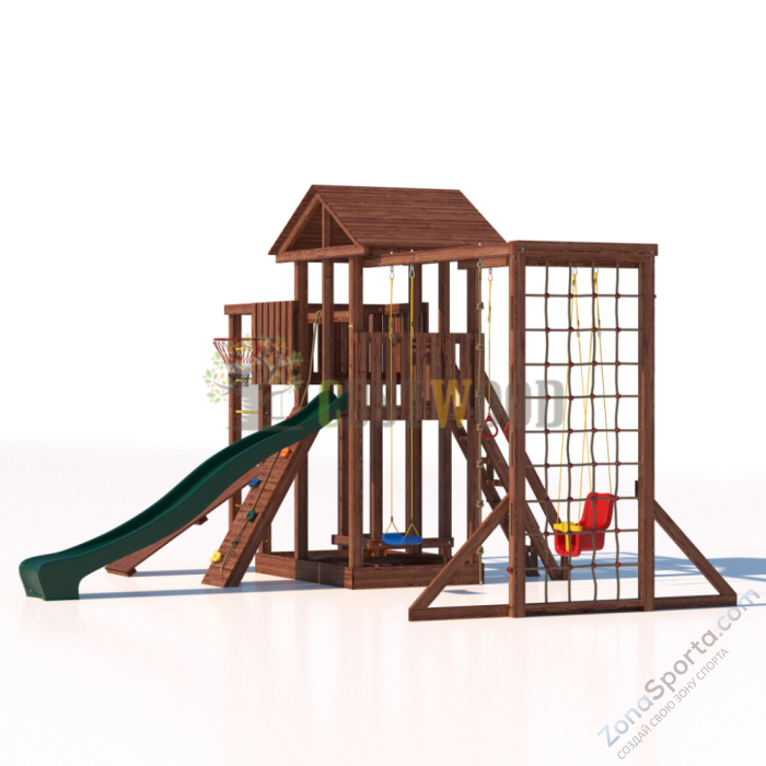 Детская деревянная игровая площадка для улицы дачи CustWood Active 4 Детская деревянная игровая площадка для улицы дачи CustWood Active 4