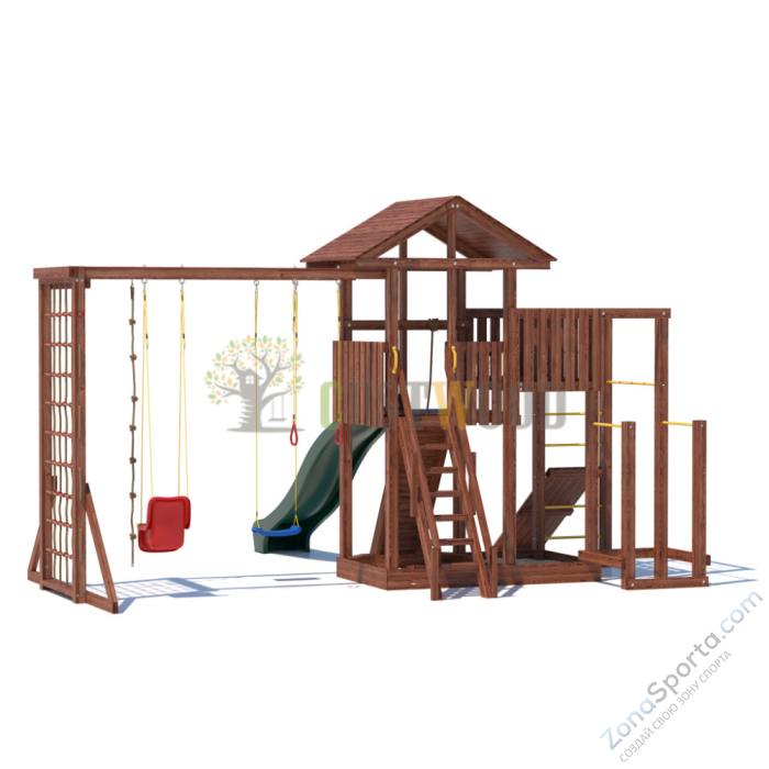 Детская деревянная игровая площадка для улицы дачи CustWood Active 4 Детская деревянная игровая площадка для улицы дачи CustWood Active 4