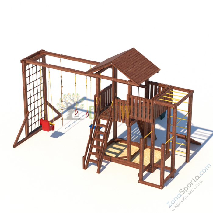 Детская деревянная игровая площадка для улицы дачи CustWood Active 4 Детская деревянная игровая площадка для улицы дачи CustWood Active 4