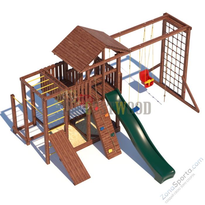 Детская деревянная игровая площадка для улицы дачи CustWood Active 4 Детская деревянная игровая площадка для улицы дачи CustWood Active 4